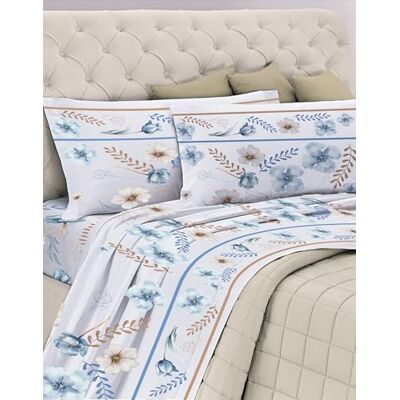 GEMITEX Parure de lit en coton, 100% coton, respirant, sans substances nocives, qualité certifiée standard 100 par OEKO-TEX Confiance au textile, pour lit double, G21/BLUE, conçue en Italie GEMITEX Parure de lit en coton, 100% coton, respirant, sans substances nocives, qualité certifiée standard 100 par OEKO-TEX Confiance au textile, pour lit double, G21/BLUE, conçue en Italie