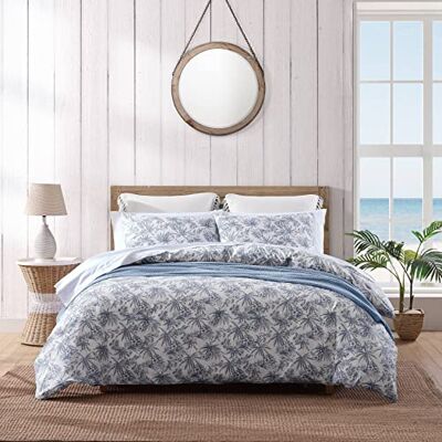 Tommy Bahama Parure de lit Queen size réversible en coton avec taies d'oreiller assorties, décoration d'intérieur côtière (stylo et bleu encre, grand lit) Tommy Bahama Parure de lit Queen size réversible en coton avec taies d'oreiller assorties, décoration d'intérieur côtière (stylo et bleu encre, grand lit)