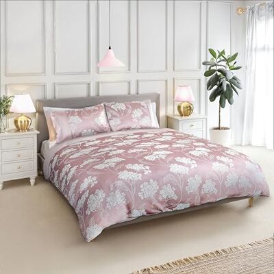 Emma Barclay Blossom – Parure de lit jacquard ornée de fleurs rose pâle – Simple Emma Barclay Blossom – Parure de lit jacquard ornée de fleurs rose pâle – Simple