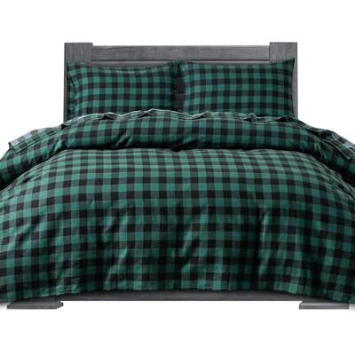 Elegant Comfort Parure de lit 4 pièces douce en flanelle 100% coton turc, de qualité supérieure, drap-housse à poches profondes, ultra doux, confortable, chaud et anti-bouloches, lit double, carreaux Elegant Comfort Parure de lit 4 pièces douce en flanelle 100% coton turc, de qualité supérieure, drap-housse à poches profondes, ultra doux, confortable, chaud et anti-bouloches, lit double, carreaux