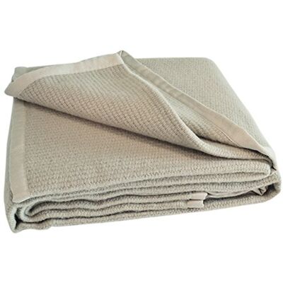 Toison d'Or Astéria Couverture Lambswool Ficelle 240 x 260 cm Toison d'Or Astéria Couverture Lambswool Ficelle 240 x 260 cm