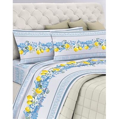 GEMITEX Parure de lit en coton, 100% coton, respirant, sans substances nocives, qualité certifiée standard 100 par OEKO-TEX Confiance au textile, pour lit double, G23/CELESTE, conçue en Italie GEMITEX Parure de lit en coton, 100% coton, respirant, sans substances nocives, qualité certifiée standard 100 par OEKO-TEX Confiance au textile, pour lit double, G23/CELESTE, conçue en Italie