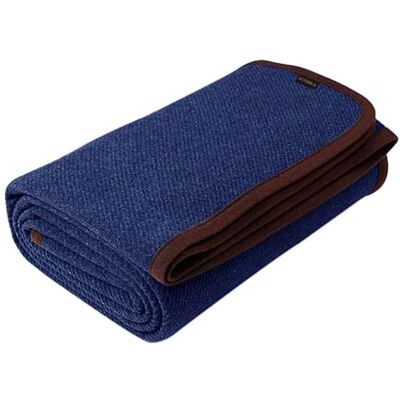 ACUSHLA Couverture en laine mérinos chaude, épaisse, lavable, pour intérieur ou extérieur, camping, 160 x 200 cm (laine), style militaire (Bleu marine) ACUSHLA Couverture en laine mérinos chaude, épaisse, lavable, pour intérieur ou extérieur, camping, 160 x 200 cm (laine), style militaire (Bleu marine)