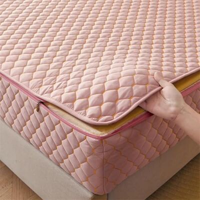 TYYUETY Housse zippée intégrale, respirant, anti-poussière et lavable, taille personnalisable, protège-matelas matelassé imperméable pour lit simple/double/king size Rose 120 x 190 + 18 cm TYYUETY Housse zippée intégrale, respirant, anti-poussière et lavable, taille personnalisable, protège-matelas matelassé imperméable pour lit simple/double/king size Rose 120 x 190 + 18 cm