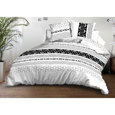 Le linge de Jules Housse de Couette 220x240 + 2 taies Microfibre Douce et résistante Entretien Facile Graphic Le linge de Jules Housse de Couette 220x240 + 2 taies Microfibre Douce et résistante Entretien Facile Graphic
