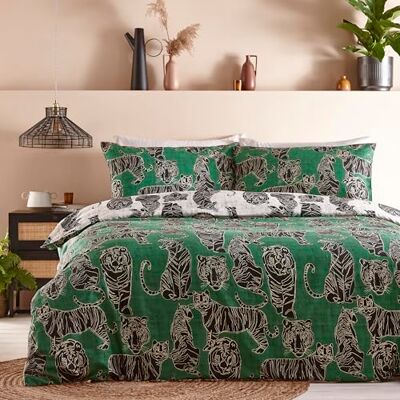 furn. Wildcat Parure de lit double Vert jungle furn. Wildcat Parure de lit double Vert jungle