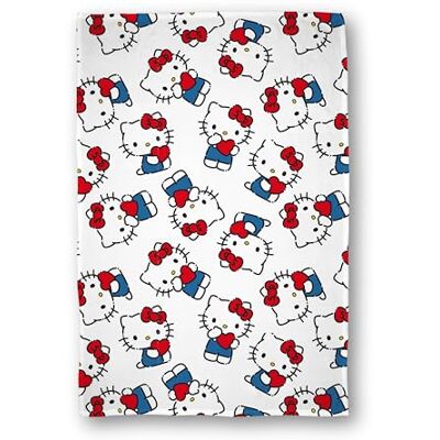 Character World Hello Kitty Couverture polaire sous licence officielle Couvre-lit super doux et chaud Parfait pour les chambres d'adolescent, le camping et les soirées pyjama Taille 100 x 150 cm Blanc Character World Hello Kitty Couverture polaire sous licence officielle Couvre-lit super doux et chaud Parfait pour les chambres d'adolescent, le camping et les soirées pyjama Taille 100 x 150 cm Blanc