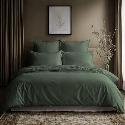 Lavea ® Housse de Couette 155x220 + 1x taie d’Oreiller – Vert Olive Parure de Lit en 100% Coton – Douce, Respirante, Fermeture Éclair, Certifiée OEKO-TEX® Lavea ® Housse de Couette 155x220 + 1x taie d’Oreiller – Vert Olive Parure de Lit en 100% Coton – Douce, Respirante, Fermeture Éclair, Certifiée OEKO-TEX®
