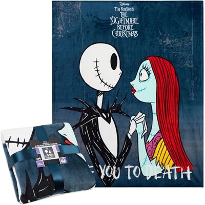 Disney Couverture polaire L'Étrange Noël de monsieur Jack 150 x 130 cm, douce et chaude pour lit et canapé, cadeau de Noël secret (multicolore) Disney Couverture polaire L'Étrange Noël de monsieur Jack 150 x 130 cm, douce et chaude pour lit et canapé, cadeau de Noël secret (multicolore)