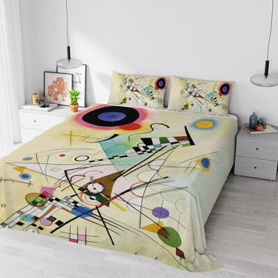 Italian Bed Linen Parure de lit impression numérique rêve d'auteur, couverture totale, fabriquée en Italie, double, 61 Italian Bed Linen Parure de lit impression numérique rêve d'auteur, couverture totale, fabriquée en Italie, double, 61