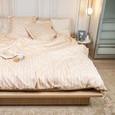 DRAP HOUSE Parure de Lit 220x240 cm – 3 Pièces avec 2 Taies 63x63 cm – Housse de Couette en Coton Microfibre Doux et Respirant – Fermeture Éclair Cachée – Design “Sable d’Or” pour Lit Double DRAP HOUSE Parure de Lit 220x240 cm – 3 Pièces avec 2 Taies 63x63 cm – Housse de Couette en Coton Microfibre Doux et Respirant – Fermeture Éclair Cachée – Design “Sable d’Or” pour Lit Double