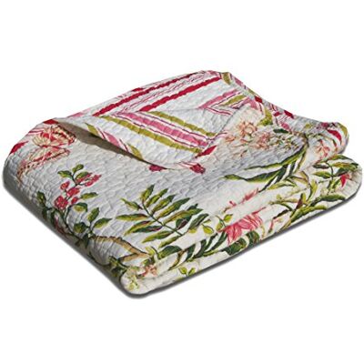 Greenland Home Fashions Greenland Home Couverture matelassée 100% coton Motif papillons Greenland Home Fashions Greenland Home Couverture matelassée 100% coton Motif papillons