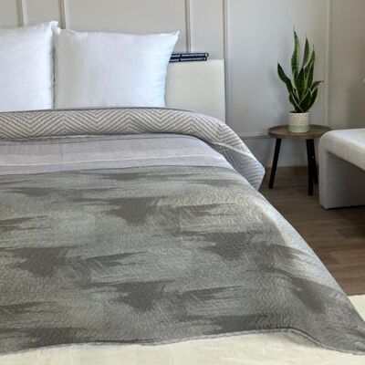 Euromat Couvre-lit matelassé (sans taie d'oreiller) Dimensions : 220 x 240 cm Gris SY-6841 Euromat Couvre-lit matelassé (sans taie d'oreiller) Dimensions : 220 x 240 cm Gris SY-6841
