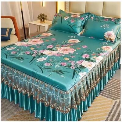 GMVZGQW Parure de lit 3 pièces pour lit double classique en dentelle Lavable en machine Couvre-lit de mariage Housse de matelas (couleur K, 150 x 200 cm) GMVZGQW Parure de lit 3 pièces pour lit double classique en dentelle Lavable en machine Couvre-lit de mariage Housse de matelas (couleur K, 150 x 200 cm)