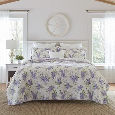 Laura Ashley Parure de lit pour très grand lit – Literie réversible en coton avec taies d'oreiller assorties, décoration légère et douce (Keighley lilas, lit king-size) Laura Ashley Parure de lit pour très grand lit – Literie réversible en coton avec taies d'oreiller assorties, décoration légère et douce (Keighley lilas, lit king-size)