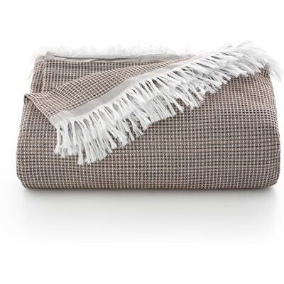 GAMUSI Couvre-lit multifonction pour lit de 135/150 cm et canapé. Plaid Housse de canapé 3 places en coton doux et respirant Motif nid d'abeille 230 x 280 cm, Café GAMUSI Couvre-lit multifonction pour lit de 135/150 cm et canapé. Plaid Housse de canapé 3 places en coton doux et respirant Motif nid d'abeille 230 x 280 cm, Café