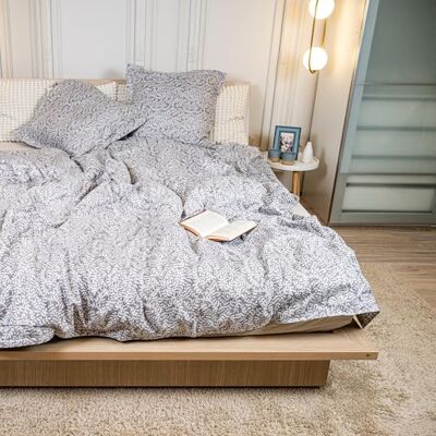 DRAP HOUSE Parure de Lit 220x240 cm – 3 Pièces avec 2 Taies 63x63 cm – Housse de Couette en Coton Microfibre Doux et Respirant – Fermeture Éclair Cachée – Design “Brume d’Argent” pour Lit Double DRAP HOUSE Parure de Lit 220x240 cm – 3 Pièces avec 2 Taies 63x63 cm – Housse de Couette en Coton Microfibre Doux et Respirant – Fermeture Éclair Cachée – Design “Brume d’Argent” pour Lit Double