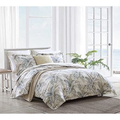 Tommy Bahama Queen Comforter Set, Reversible Cotton Bedding with Matching Shams, Oeko-Tex Certified (Bakers Bluff Blue) Tommy Bahama Queen Comforter Set, Reversible Cotton Bedding with Matching Shams, Oeko-Tex Certified (Bakers Bluff Blue)