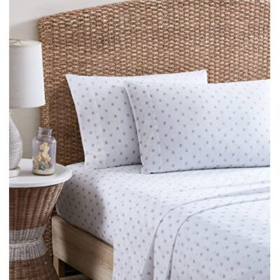 Tommy Bahama Starfish Treasure Parure de lit en percale de coton, élégance et fraîcheur, décoration d'intérieur, King Size, gris Tommy Bahama Starfish Treasure Parure de lit en percale de coton, élégance et fraîcheur, décoration d'intérieur, King Size, gris