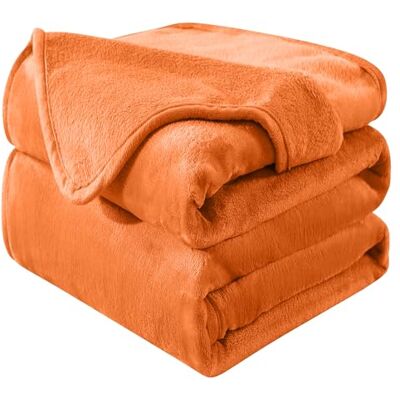 HOZY Plaid Couverture Polaire 150x200cm Couleur orange Doux et Chaude 350GSM Couverture de Lit 2 Personnes et Plaid Canapé Flanelle Réversible Double Face HOZY Plaid Couverture Polaire 150x200cm Couleur orange Doux et Chaude 350GSM Couverture de Lit 2 Personnes et Plaid Canapé Flanelle Réversible Double Face