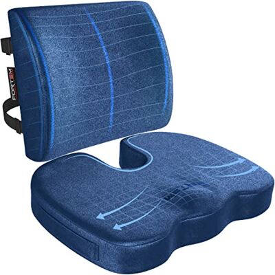 FORTEM Coussin Chaise Bureau et Soutien Dorsal, Oreiller Lombaire Mousse Mémoire, Assise et Dossier Antidérapants pour Gaming, Siège Auto, Confort Coccyx, Housse Amovible FORTEM Coussin Chaise Bureau et Soutien Dorsal, Oreiller Lombaire Mousse Mémoire, Assise et Dossier Antidérapants pour Gaming, Siège Auto, Confort Coccyx, Housse Amovible