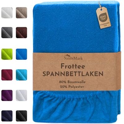NatureMark Drap-housse en tissu éponge Doux et respirant, doux pour la peau, pratique et facile d'entretien, durable et résistant, 80 % coton et 20 % polyester, 180 x 200 200 x 200 cm, bleu roi NatureMark Drap-housse en tissu éponge Doux et respirant, doux pour la peau, pratique et facile d'entretien, durable et résistant, 80 % coton et 20 % polyester, 180 x 200 200 x 200 cm, bleu roi
