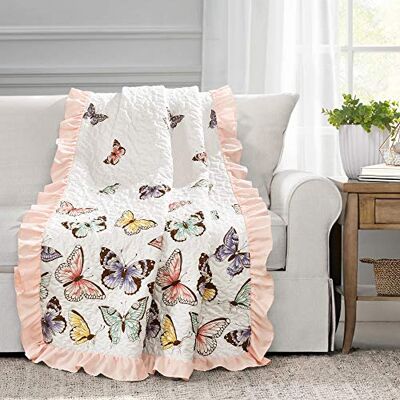 Lush Decor , Plaid papillon rose flottant, 152,4 x 127 cm Lush Decor , Plaid papillon rose flottant, 152,4 x 127 cm