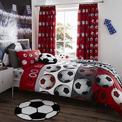 Catherine Lansfield Football Red Parure de lit avec housse de couette 240 x 220 + 50 x 70 x 2 cm Catherine Lansfield Football Red Parure de lit avec housse de couette 240 x 220 + 50 x 70 x 2 cm