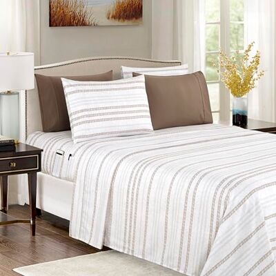 Elegant Comfort Parure de lit 4 pièces douce et confortable – Microfibre de qualité hôtelière 1500, poche profonde, infroissable, motif floral, lit simple, traci lin Elegant Comfort Parure de lit 4 pièces douce et confortable – Microfibre de qualité hôtelière 1500, poche profonde, infroissable, motif floral, lit simple, traci lin