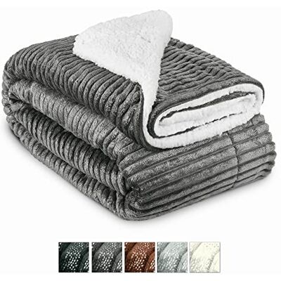Beautissu XXL plaid canapé grande taille sherpa polaire pour hiver doux Beautissu XXL plaid canapé grande taille sherpa polaire pour hiver doux