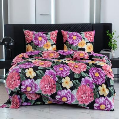 Cotton Market Parure de lit 3 pièces Öko-Tex 220 x 200 cm En microfibre et coton Avec fermeture éclair Housse de couette 220 cm et 2 taies d'oreiller 70 x 80 cm Ciel/rose Cotton Market Parure de lit 3 pièces Öko-Tex 220 x 200 cm En microfibre et coton Avec fermeture éclair Housse de couette 220 cm et 2 taies d'oreiller 70 x 80 cm Ciel/rose