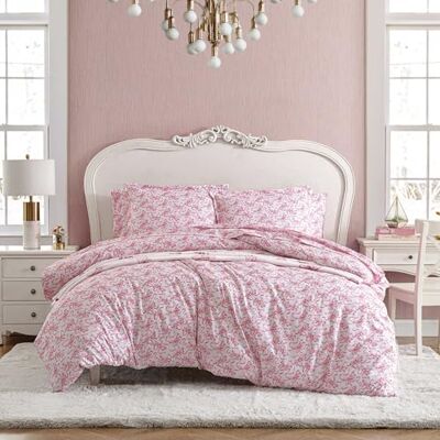 Betsey Johnson Ensemble de housse de couette pour très grand lit, literie super douce avec taies d'oreiller assorties, décoration d'intérieur chic, certifiée Oeko-Tex (nœuds de ballet rose, très Betsey Johnson Ensemble de housse de couette pour très grand lit, literie super douce avec taies d'oreiller assorties, décoration d'intérieur chic, certifiée Oeko-Tex (nœuds de ballet rose, très
