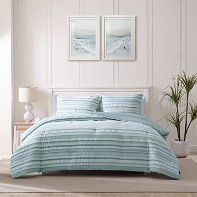 Tommy Bahama Parure de lit pour grand lit, en coton avec taies d'oreiller assorties et fermeture à boutons, décoration d'intérieur toutes saisons (bleu Clearwater Cay, grand lit) Tommy Bahama Parure de lit pour grand lit, en coton avec taies d'oreiller assorties et fermeture à boutons, décoration d'intérieur toutes saisons (bleu Clearwater Cay, grand lit)