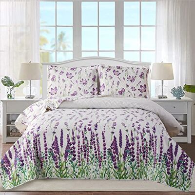 Ycosy Parure de lit King Size Couvre-lit floral King Size Couette d'été légère et réversible Motif plante et feuilles vertes Ycosy Parure de lit King Size Couvre-lit floral King Size Couette d'été légère et réversible Motif plante et feuilles vertes