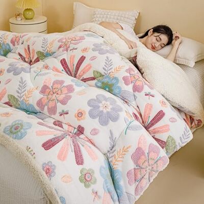 DLKJCX Couverture sherpa pour lit queen size à 3 couches en flanelle polaire, épaisse, super douce pour l'hiver, chaude et pelucheuse, lavable en machine (B, 150 x 200 cm, 2 kg) DLKJCX Couverture sherpa pour lit queen size à 3 couches en flanelle polaire, épaisse, super douce pour l'hiver, chaude et pelucheuse, lavable en machine (B, 150 x 200 cm, 2 kg)