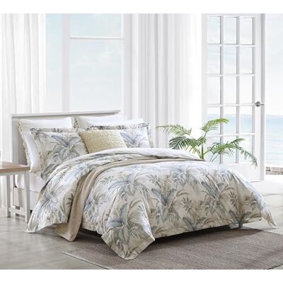 Tommy Bahama Parure de lit réversible ultra douce et respirante, avec taies d'oreiller assorties, coton, bleu, très grand lit Tommy Bahama Parure de lit réversible ultra douce et respirante, avec taies d'oreiller assorties, coton, bleu, très grand lit