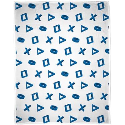 Character World Couverture polaire sous licence officielle PlayStation Design manette blanche et bleue Couverture super douce et chaude Parfaite pour les chambres d'adolescents, le camping et les soirées pyjama Character World Couverture polaire sous licence officielle PlayStation Design manette blanche et bleue Couverture super douce et chaude Parfaite pour les chambres d'adolescents, le camping et les soirées pyjama