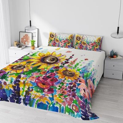 Italian Bed Linen Parure de lit impression numérique rêve d'auteur, couverture totale, fabriquée en Italie, double, 24 Italian Bed Linen Parure de lit impression numérique rêve d'auteur, couverture totale, fabriquée en Italie, double, 24