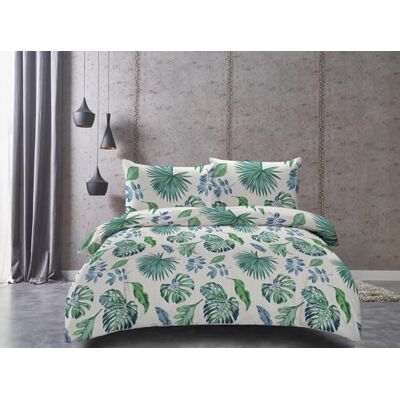 Cotton Market Parure de lit 3 pièces en coton Housse de couette 155 x 220 cm et 2 taies d'oreiller 70 x 80 cm Fougère (blanc) Cotton Market Parure de lit 3 pièces en coton Housse de couette 155 x 220 cm et 2 taies d'oreiller 70 x 80 cm Fougère (blanc)