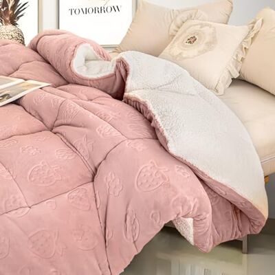 XHCTNN Couverture d'hiver épaisse avec couette en polaire sherpa et fourrure pour l'hiver et l'automne (A, 150 x 200 cm, 3,5 kg) XHCTNN Couverture d'hiver épaisse avec couette en polaire sherpa et fourrure pour l'hiver et l'automne (A, 150 x 200 cm, 3,5 kg)