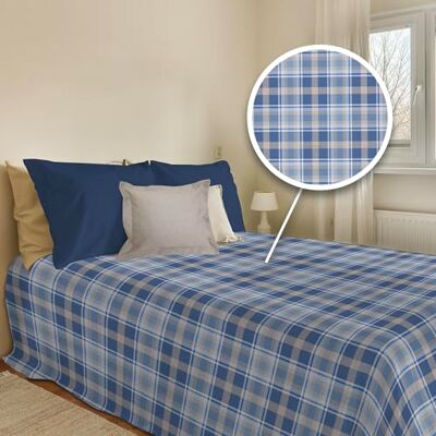 PENSIERI DELICATI Couvre-lit 170 x 280 cm, drap simple 100% coton pique, idéal comme drap d'ameublement, couverture de lit 1 place, fantaisie Ben bleu, 100% fabriqué en Italie PENSIERI DELICATI Couvre-lit 170 x 280 cm, drap simple 100% coton pique, idéal comme drap d'ameublement, couverture de lit 1 place, fantaisie Ben bleu, 100% fabriqué en Italie