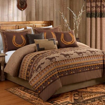 Chezmoi Collection Sedona Parure de lit 7 pièces en polyester, marron, très grand lit californien Chezmoi Collection Sedona Parure de lit 7 pièces en polyester, marron, très grand lit californien