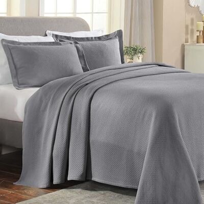 Superior Solitaire Parure de lit 3 pièces en coton texturé pour décoration d'intérieur, 2 taies d'oreiller, couverture aérée en matelas, couverture décorative pour toutes les saisons, très grand lit Superior Solitaire Parure de lit 3 pièces en coton texturé pour décoration d'intérieur, 2 taies d'oreiller, couverture aérée en matelas, couverture décorative pour toutes les saisons, très grand lit