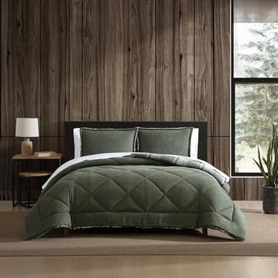 Eddie Bauer Parure de lit réversible en microsuède avec taies d'oreiller assorties, décoration d'intérieur à carreaux super douce, certifiée Oeko-Tex (carreaux verts Big Lake, très grand lit) Eddie Bauer Parure de lit réversible en microsuède avec taies d'oreiller assorties, décoration d'intérieur à carreaux super douce, certifiée Oeko-Tex (carreaux verts Big Lake, très grand lit)