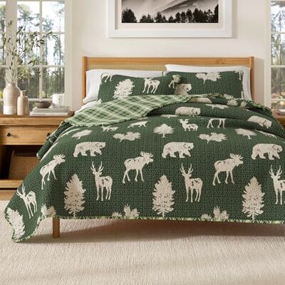 Great Bay Home Parure de lit 3 pièces réversible pour toutes les saisons Rio Ridge Vert forêt Great Bay Home Parure de lit 3 pièces réversible pour toutes les saisons Rio Ridge Vert forêt
