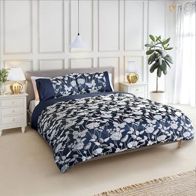 Emma Barclay Butterfly Meadow Parure de lit en jacquard Bleu marine Lit double Emma Barclay Butterfly Meadow Parure de lit en jacquard Bleu marine Lit double