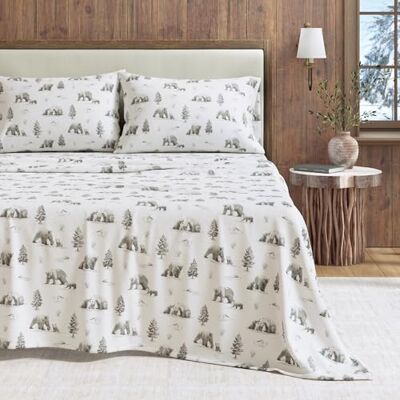 Great Bay Home Parure de lit 4 pièces en flanelle pour grand lit, 100% coton turc, double brossé, imprimé, ultra doux et confortable (ours polaires du pôle Nord) Great Bay Home Parure de lit 4 pièces en flanelle pour grand lit, 100% coton turc, double brossé, imprimé, ultra doux et confortable (ours polaires du pôle Nord)