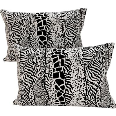 PETTI Artigiani Italiani Paire de taies d'oreiller 50 x 80 cm en microfibre, coussins d'ameublement de chambre à coucher, canapé, salon, lot de 2 housses de coussin, taie d'oreiller animalier noir PETTI Artigiani Italiani Paire de taies d'oreiller 50 x 80 cm en microfibre, coussins d'ameublement de chambre à coucher, canapé, salon, lot de 2 housses de coussin, taie d'oreiller animalier noir