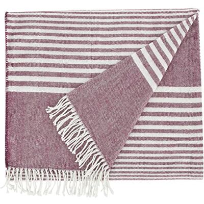 TOM TAILOR 0229858 Couverture Stripe-Structure 140x180 cm, Cyclam TOM TAILOR 0229858 Couverture Stripe-Structure 140x180 cm, Cyclam