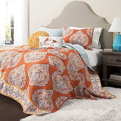 Lush Decor Harley - Ensemble de literie 5 pièces - Mandarine Lush Decor Harley - Ensemble de literie 5 pièces - Mandarine